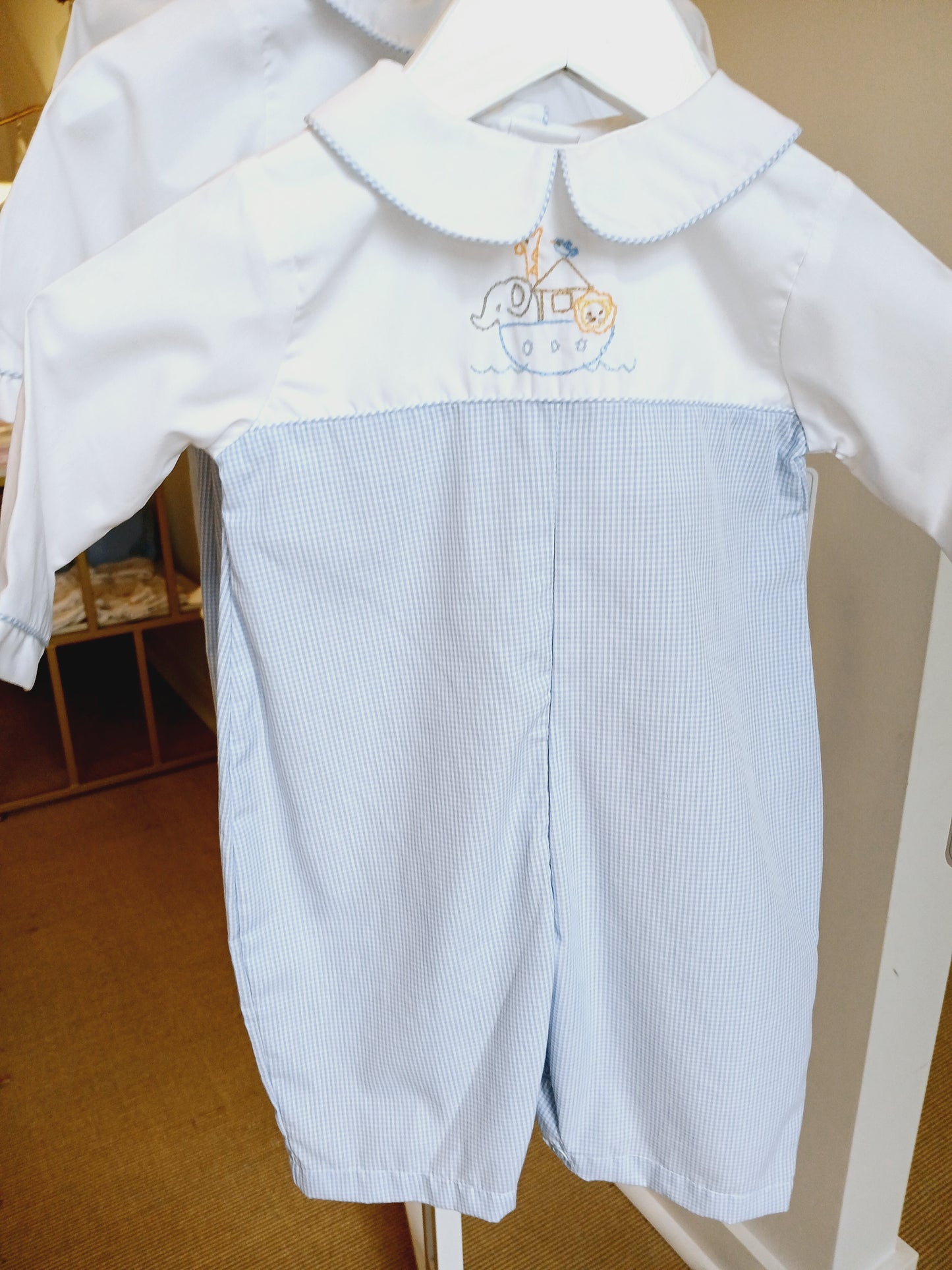 Embroidered noah's ark playsuit