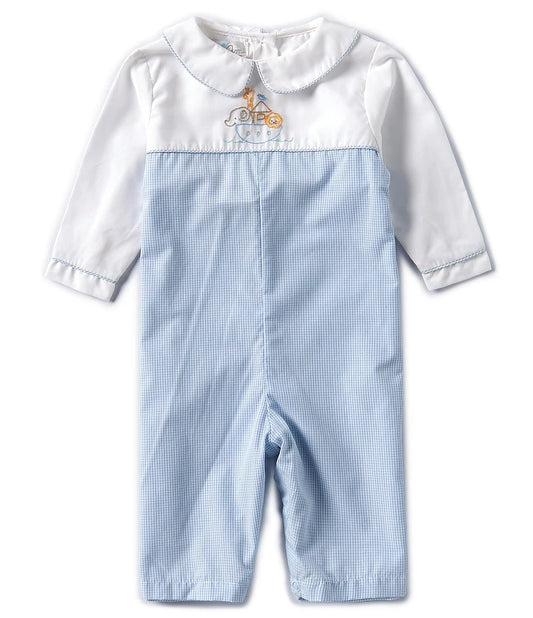 Embroidered noah's ark playsuit